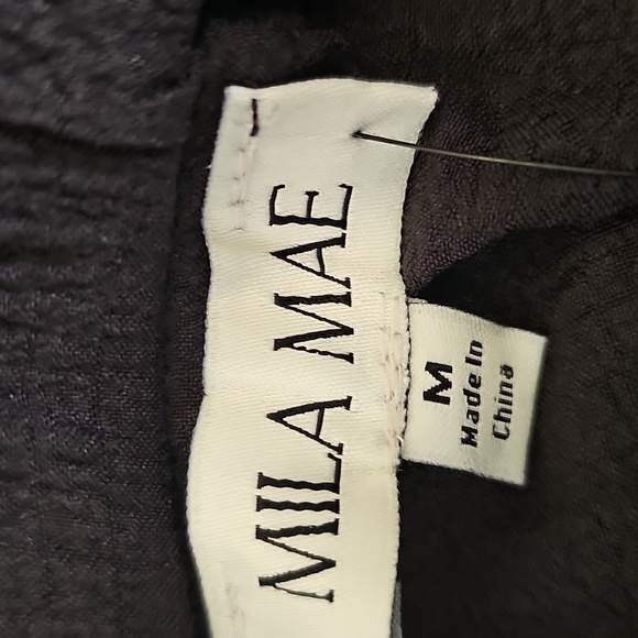 NWT Mila Mae Flutter Sleeve Tiered w Back Tie Maxi Dress Black Medium - Picture 14 of 14